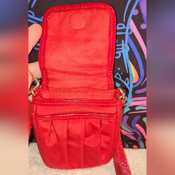 Brighton Mini Crossbody Lightweight Nylon Red Shoulder Wallet - Picture 8 of 15